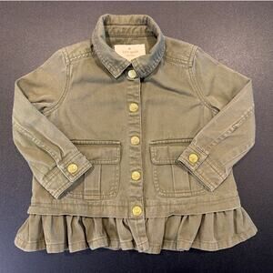 Kate Spade Toddler Girl Peplum Utility Jacket, Green, Toddler Girl 24 Months